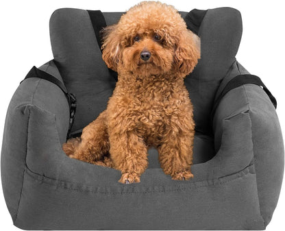 Pet Booster Car Seat for Small Dogs and Cats with Storage Pocket - Travel Safety Seat and Dog Bed