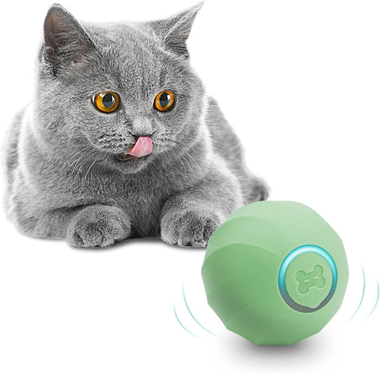 Interactive Automatic Cat Ball Toy - Engaging Puzzle for Indoor Cats and Kittens, Smart Anti-Depression Gift with Light, Green